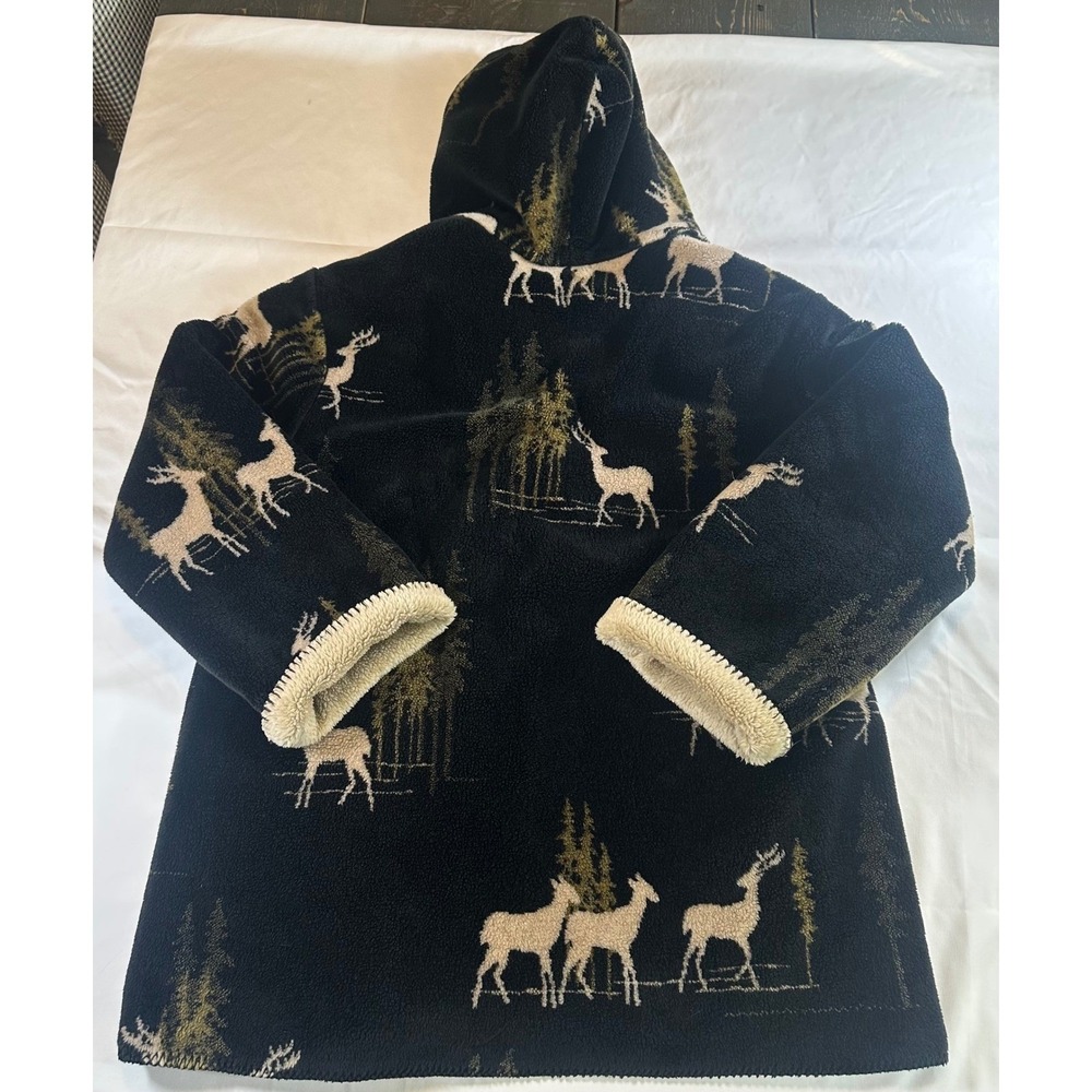 Alpine Studio Reversible Hooded Fleece Jacket Women's XL Cozycore Cottagecore - Picture 8 of 13